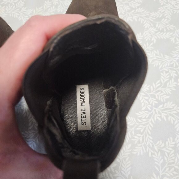 Steve Madden Neoma Booties Size 7.5 Brown Suede Leather - Picture 7 of 10